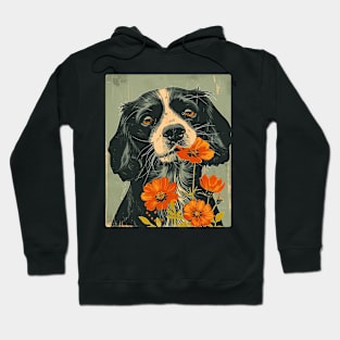 Cocker Spaniel Flowers Photo Art Design For Dog Onwer Hoodie